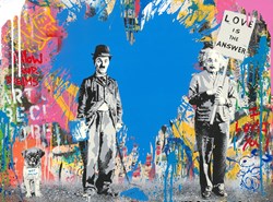 Juxtapose - Blue by Mr. Brainwash - Original on Paper sized 30x22 inches. Available from Whitewall Galleries